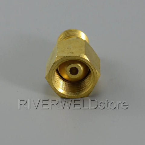 TIG Welding Torch Fitting Connector Adapter M14x1.5 Outside To M16x1.5 Inside in brass, seamless TIG torch setup