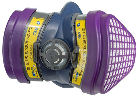 Elipse OV AG P100 Respirator Mask For Acidic And Organic Gases And Vapors Medium Large Size, showing filter details