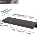 Edge Pulls For Cabinets And Drawers, 8 Pack, 6 Inch Overall Length, Black Concealed Tab Pulls, Aluminum, 5 Inch Hole Centers