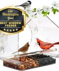 Window Bird Feeder For Outdoors Weatherproof Transparent Acrylic With Enhanced Suction Grip birds feeding, clear acrylic