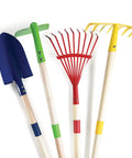 Kids Garden Tool Set 4 Piece Shovel Rake Hoe Leaf Rake Wooden Gardening Tools For Kids Durable Outdoor Toy Gift For Boys And Girls