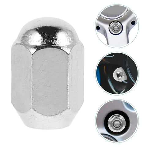 Cool Heavy Duty Wheel Lug Nut And Bolt Kit Set With Durable Metal Screws Nuts And Rust Proof Coating For Secure Go Kart Atv Tire Installation Perfect Fit For Many Models close-up chrome lug nut