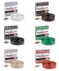 Various colors of fence privacy tape rolls with packaging, including Obsidian Black Chain Link Fence Privacy Tape, 250 Ft Coverage, No Fuss Slat Privacy for Gardens, Patios, Balconies, and Yards, Boost Privacy, Safety, and Style for Dogs and Pets.