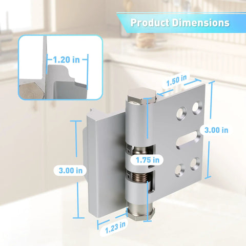 Beefed Up Home Door Reinforcement Lock With Aluminum Guard For Maximum Security, Anti Burglary Shield, dimensions shown