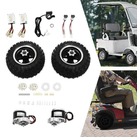 Upgrade Your Ride With A 24V 250W Electric Cart Conversion Kit Featuring 10 Inch Wheels, Controller And Thumb Throttle For Go Karts