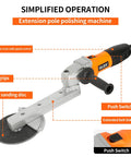 Extended Angle Grinder Stand With Stainless Steel Frame Heavy Duty 800W Pro Grade Sander showcasing features and controls