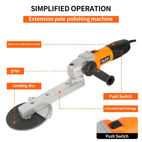 Extended Angle Grinder Stand With Stainless Steel Frame Heavy Duty 800W Pro Grade Sander showcasing features and controls