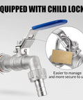 304 stainless steel ball valve bulkhead with child lock and blue handle