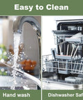 4 Pack Extra Long Straw Cleaning Brushes For Reusable Mugs, 11.8 Inch Long Cleaners shown hand washing and in dishwasher safe