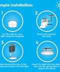 Installation steps for Cync Smart LED Wafer Downlights Kit 6 Inch Slim LED Puck Lights With Color Changing And White Tones