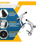 Front Lower Control Arm Ball Joints And Bushings Kit 2 Piece For Honda Pilot 2009 2010 2011 2012 2013 2014 2015 51350SZAA02 Stable Handling In Cornering With Reduced Sway And Extended Suspension Life