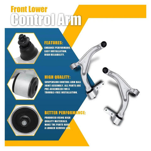 Front Lower Control Arm Ball Joints And Bushings Kit 2 Piece For Honda Pilot 2009 2010 2011 2012 2013 2014 2015 51350SZAA02 Stable Handling In Cornering With Reduced Sway And Extended Suspension Life