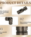 Close-up of 50 Pack Brass Barrel Hinges 5x15mm Hidden Concealed Folding Hinges in black finish, showing details and features.
