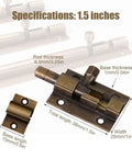 Vintage Bronze Barrel Bolt Latch For Barn Doors Heavy Duty Sliding Door Lock 1.5 Inch Sizes Copper Construction Rust Proof