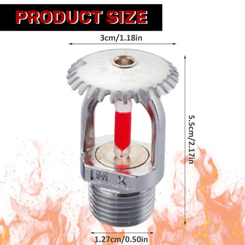 Straight Up Ace Quick Response Pendent Fire Sprinkler Head With Dead Sure 155F Activation and Tight One Half Inch Thread, showing size dimensions.