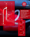 Manual Portable Fuel Transfer Pump Siphon Kit With One Hand Pump Up To Three Point Two GPM Flow Built In Hose Clip Adjustable Air Vent Cap For Slower Or Faster Flow Great For Gas Diesel And Other Fluids 1 Pack, red pump with 26.5-inch hose