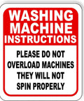 Premium Aluminum Composite Outdoor Sign Built Tough As Nails For Laundry Or Yard Heavy Duty Weather Panel with washing machine instructions.