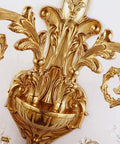 Modern Brass Wall Sconces With Glittering Acrylic Jewel Drops For Bedroom Living Room Hallway Lighting energy saving decor fixture detail of intricate gold design