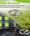 Heavy Duty 8 Gauge Landscape Staples Set Of 120 With Pick Hook, 6 Inch G Shaped Garden Stakes, Galvanized Steel For Weed Barriers