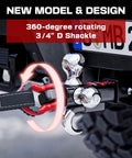 Tri Ball Trailer Hitch Mount With Hook And Pin And Rotatable Tow Shackle For 2 Inch Receiver Fits 1-7/8 Inch 2 Inch 2-5/16 Inch Hitch Balls Heavy Duty Powder Coat Finish Includes D Ring Shackle 5000 6000 10000 12000 Lbs with 360-degree rotating D shackle