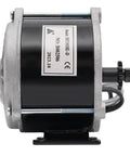 Daily Driver 24 Volt 500 Watt Gear Reduction Brushed DC Motor side view with metal casing for electric bikes and scooters.