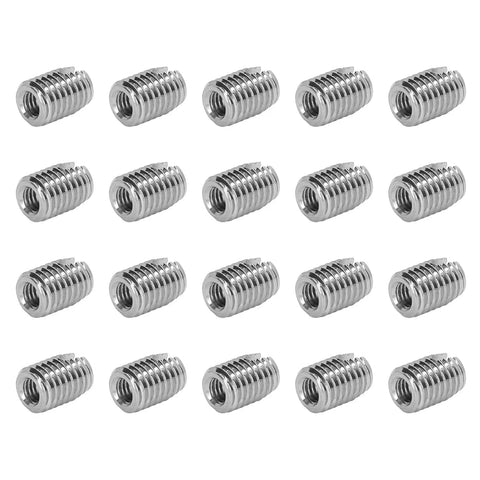 20 Pcs M6x1.0 And M10x1.5 Thread Inserts In 302 Stainless Steel Slotted Self Tapping Thread Repair Kit For Cars, Trains, Boats, And Home Appliances Heavy Duty Vibration Resistant, Shock Proof, High Tensile Strength. 20-piece stainless steel thread inserts
