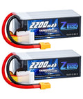 6S 2200mAh LiPo Battery 22.2V 120C High Discharge For RC Models Dual Pack With XT60 Connector Soft Case View