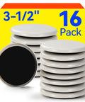 Heavy Duty Furniture Sliders Reusable Plastic Floor Protectors For Carpet Hardwood 3.5in 16 pack with black pads for easy movement.