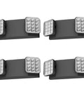 4 Pack Black LED Exit Signs With Battery Backup And Emergency Lights, Adjustable 2 LED Heads, UL Certified, 120-277VAC