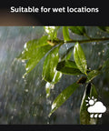 Leaves in rain illustrating weatherproof feature of Outdoor Smart LED Spotlight For Color Ambiance, Low Voltage Landscape Lighting