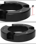 2 Inch Front Leveling Kit Strut Spacers For 1999 To 2006 Toyota Tundra showing black billet aluminum lift block detail.