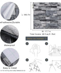 Grey Faux Brick Peel And Stick Wallpaper Dope Look Self Adhesive Removable For Kitchen Bedroom Living Room Decor 17.7 By 393.7 Inches Covers 48.5 Sq Ft Easy Peel And Stick No Mess No Glue Needed Modern Vintage Brick Look waterproof and easy to install display with illustrations