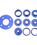 Heavy Duty Router Guide Bushing Set Packed With Eight Sturdy Aluminum Bushings And Two Tight Lock Nuts for woodworking patterns.