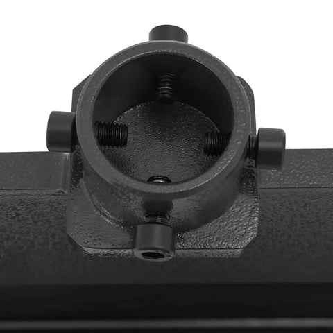Close-up of the Beefy 12 Inch Press Brake Attachment for 12 to 20 Ton Hydraulic Shop Presses, showcasing durable steel construction.