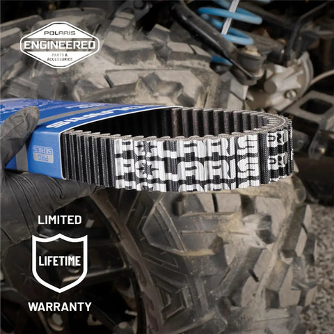 Pro Series Off Road CVT Drive Belt For Sportsman ATV Built To Run Cooler Under High RPMS With Enhanced Heat Resistant Rubber And Durable Cord Treatment For Unmatched Durability And Smooth Power Transfer On Tough Trails, black belt