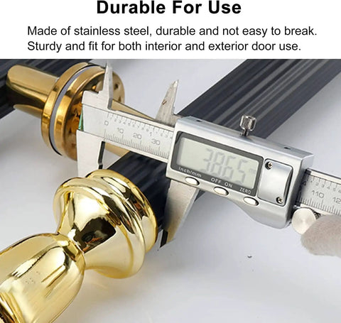 Close-up of Push Pull Sliding Glass Door Handle With Fittings, stainless steel, gold finish, durability measurement in progress