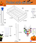 Halloween Test Tube Drink Set 24 Pack With Rack And Lids Includes 10ml Plastic Tubes Funnels And Five Food Color Dyes