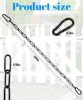 Tough As Nails 20 Inch Adjustable Metal Gate Chain Lock With Heavy Duty Carabiners showing size details and dimensions.