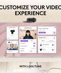 Straight Up Full HD 1080P Business Webcam With Intelligent Auto Light Tuning For Razor Sharp Virtual Meetings And Google Meet Certified mounted on a monitor displaying customization settings.