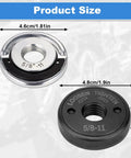Image showing size dimensions for Two Pack 5/8-11 Angle Grinder Flange Nuts With Quick Release D Ring Lock Nut And Knurled Arbor Nut.