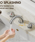 8 Inch Widespread Bathroom Faucet With Two Handles Three Hole Deck Mount In Brushed Nickel Includes Stainless Steel Pop Up Drain Durable Metal Construction Perfect For Modern Vanities And Quick Renovations