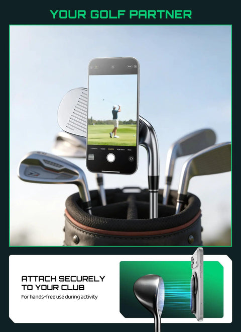Magnetic Golf Cart Phone Holder With Dual Sided MagSafe Mount Easy Snap In Phone Stand For iPhone 17 And Galaxy S26 Ultra with clubs