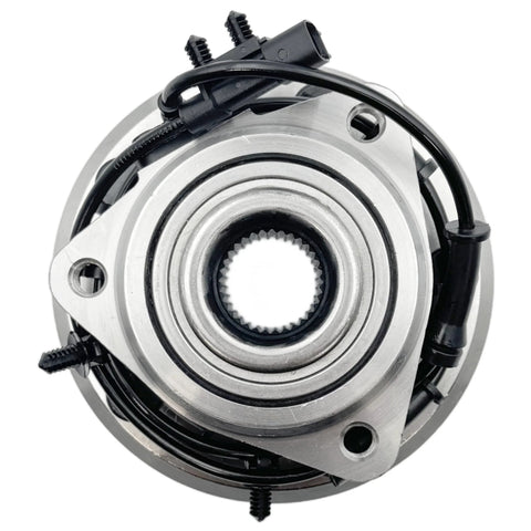 Top view of Front Wheel Bearing And Hub Assembly For Wrangler 2011 2012 2013 2014 2015 2016 2017 2018 4WD 5 Lug With ABS Direct Fit OE Quality Replacement Hub Kit Fits JK Models