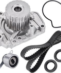 Beat The Shop Prices With This Durable Engine Timing Belt Kit And Water Pump Fitment For Honda Civic 96 To 00 Acura El Plus 16 Liter L4 Engines Full Set With Pulleys Seals And Gaskets Model TKH005 Good To Go, timing belt kit
