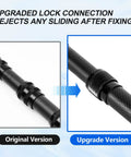 Comparison of original and upgraded lock connection on Ultralight Carbon Fiber Telescoping Tarp Poles For Tent Awning And Canopy.