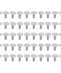 Dang Solid 50 Pack Knurled Thumb Screws With Smooth Nickel Coating And Trusty 832 Threads Perfect For Quick Lighting Fixture Repairs And Heavy Duty Furniture Builds Zero Sweat Installation laid out in neat rows.