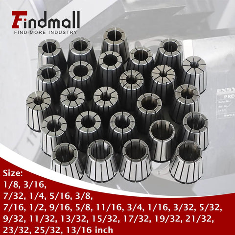 ER32 Collet Set 25Pcs For CNC Milling Lathe Engraving Tool Kit, Pro Grade Spring Steel Precision Collets With 0.008mm Runout