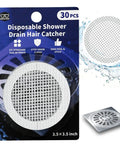 Heavy Duty Disposable Shower Drain Hair Catcher With Extra Tacky Waterproof Mesh, 3.5 x 3.5 inch, blocking clogs effectively.