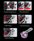 Lightweight Aluminum Alloy Fishing Reel Power Handle With Ergonomic Knob Grip And Full Frame Kit For Lew's Baitcasting Reels Purple, installed on reel