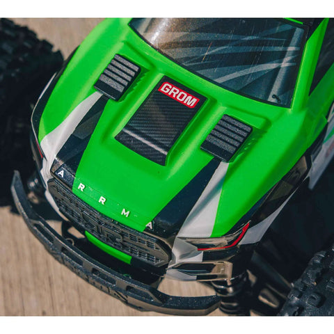 Top view of 1/18 Scale Granite GROM Mega 380 Brushed 4x4 Monster Truck RTR Ready To Run With Battery And Charger Green